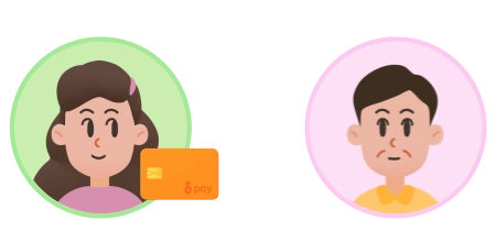 카드로 월세를 결제하면 집주인에게 현금 송금되는 일러스트